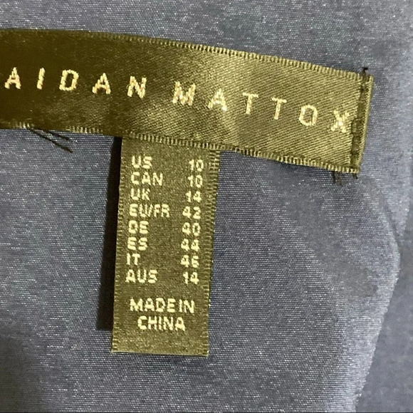 NWT Aidan Mattox Navy Lace Cropped Blouse Back Zip - Picture 6 of 11